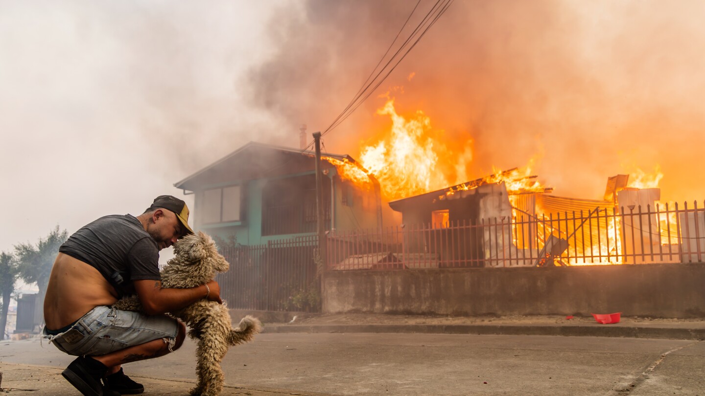 Wildfires race across central and southern Chile, leaving 18 dead and forcing thousands to flee